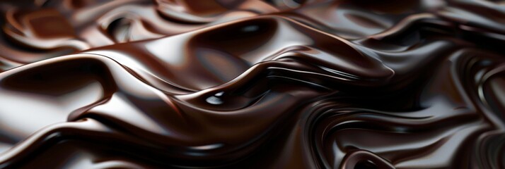 Poster - Rich and creamy chocolate waves with a smooth texture. Ideal for food backgrounds and dessert visuals.