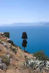 view of the sea from the mountain