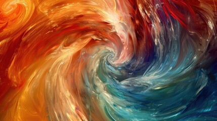 Poster - Vibrant swirls of abstract colors in motion