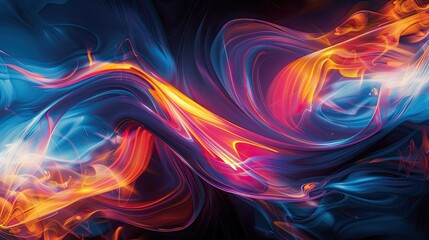 Poster - Vibrant swirls of abstract colors in motion