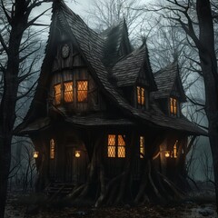 Sticker - A creepy old house with a dark and eerie atmosphere