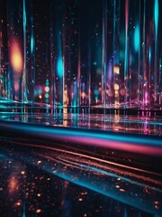 Wall Mural - Abstract holographic fantasy background with magical lights and festive blurs