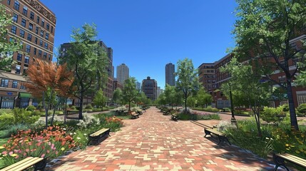 Poster - Virtual reality cityscape in digital realm
