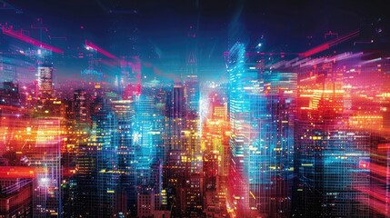 Poster - Virtual reality cityscape in digital realm
