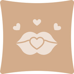 Canvas Print - Lips Kiss Glyph Art Box Icon