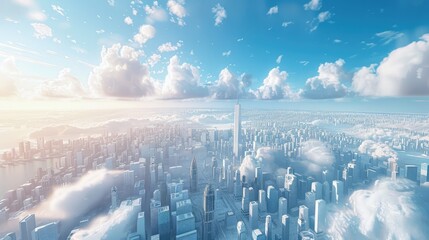 Poster - Virtual reality cityscape in digital realm