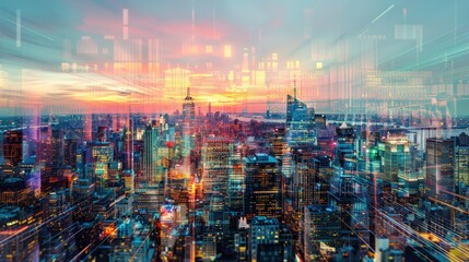 Poster - Virtual reality cityscape in digital realm