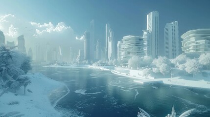 Poster - Virtual reality cityscape in digital realm