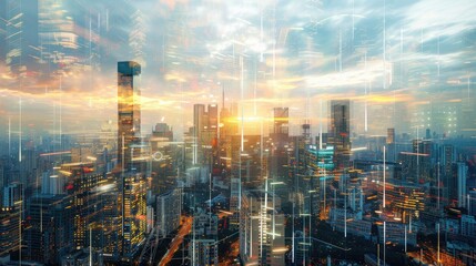 Poster - Virtual reality cityscape in digital realm