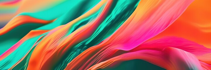 Wall Mural - Pink Orange teal green abstract grainy gradient, Wide cover background