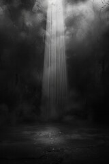 Canvas Print - a black and white photo of a light beam