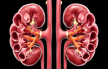 Wall Mural - Human Kidneys Artwork Detailed Anatomical Illustration