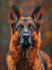 Canvas Print - a dog with a red eye staring at the camera