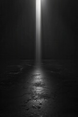 Canvas Print - a street light shining down on a dark street