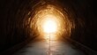 © Natalia - A long, dark tunnel with light at the end, symbolizing hope and new beginnings, casting an intense glow that contrasts with the surrounding darkness.