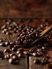 Canvas Print - Coffee beans on table