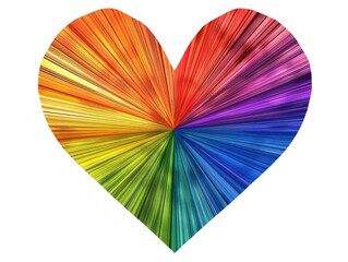 Poster - Rainbow Heart on White Background