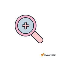 Poster - Zoom In icon vector illustration. Zoom In symbol isolated on white background.