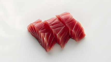 Wall Mural - Tuna sashimi against a white backdrop