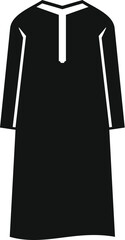 Sticker - Black and white simple icon depicting a thobe, a traditional religious long dress