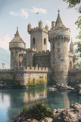 Poster - Castle by lake