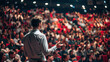 ©  Mohammad Xte - Motivational Speaker Standing in front of to many people in audience, event professional