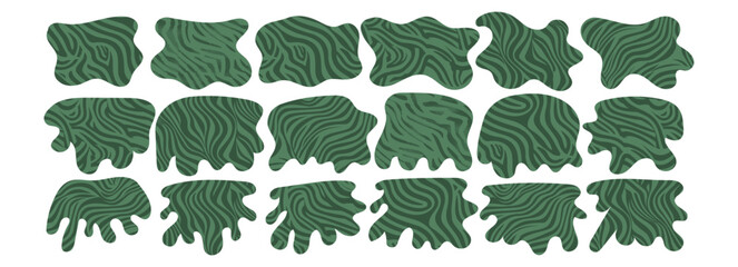 Wall Mural - green blob form, figure abstract bush. graphic irregular blot color design amoeba, eco bubble shrubb