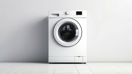 A sleek washing machine on a white background, perfect for home and appliance concepts