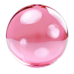 Wall Mural - clear pink bubble isolated on white or transparent background,transparency