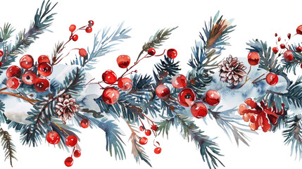 Wall Mural - winter garland on a transparent background