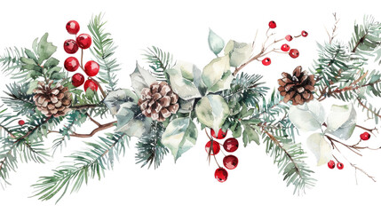 Wall Mural - winter garland on a transparent background