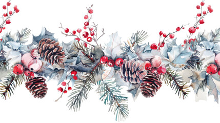 Wall Mural - winter garland on a transparent background