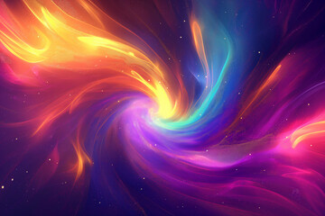 Wall Mural - A colorful spiral galaxy with a bright yellow center