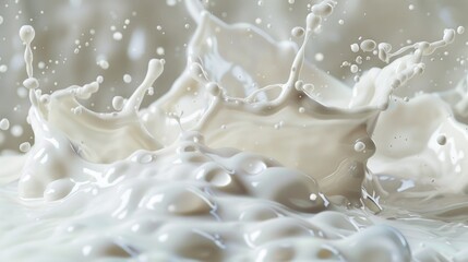 Poster - A simple image showing a splash of milk on a white surface