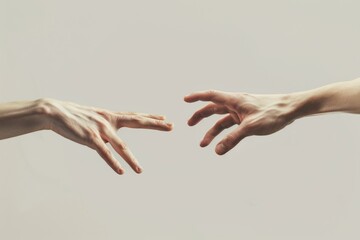 Poster - Two people extending their hands in a gesture of connection or unity