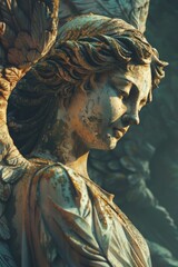 Poster - A detailed shot of a heavenly being, ideal for use in scenes where divine intervention is needed