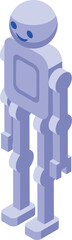 Poster - 3d isometric icon of a friendly robot standing still, perfect for tech or innovation concepts