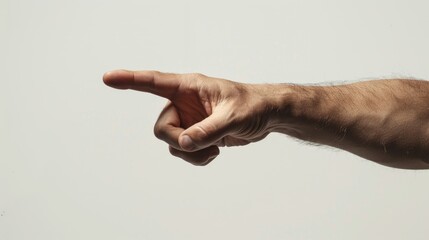 Poster - A person's hand is extended and pointing towards an unknown object or direction