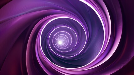 Wall Mural - Abstract graphic design featuring an illusion of a spiral with geometric shapes in pink and violet neon lines against a purple background