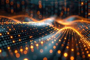 Poster - Abstract image featuring glowing dots and lines