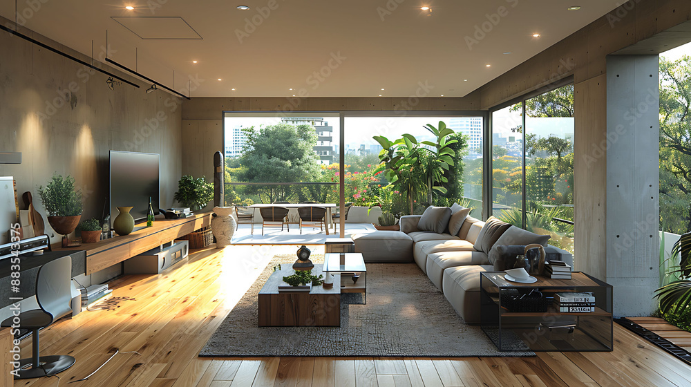 Layout of a modern Urban Apartment highlighting key features like ...