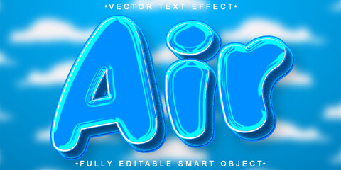Poster - Air  Vector Fully Editable Smart Object Text Effect Blue Sky Cloud