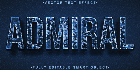 Poster - Admiral Vector Fully Editable Smart Object Text Effect Blue Camo Soldier