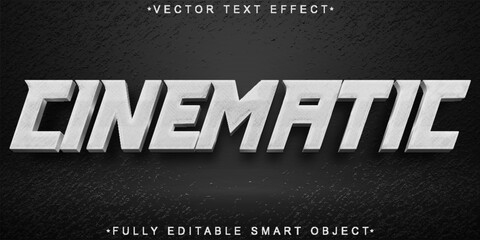 Poster - White Dark Shiny Cinematic Vector Fully Editable Smart Object Text Effect