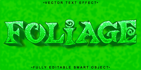 Poster - Green Botanic Foliage Vector Fully Editable Smart Object Text Effect