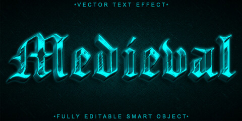 Poster - Blue  Historical Medieval Vector Fully Editable Smart Object Text Effect