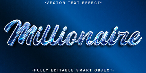 Poster - Millionaire Blue Vector Fully Editable Smart Object Text Effect