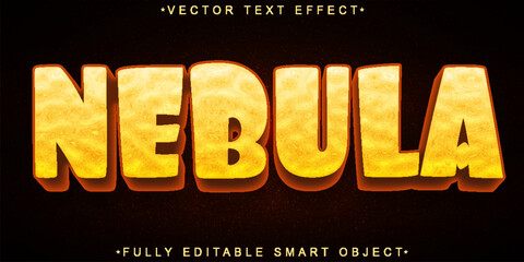 Poster - Cartoon Yellow Nebula Vector Fully Editable Smart Object Text Effect