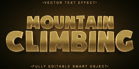 Poster - Mountain Climbing Vector Fully Editable Smart Object Text Effect Hiking Adventure