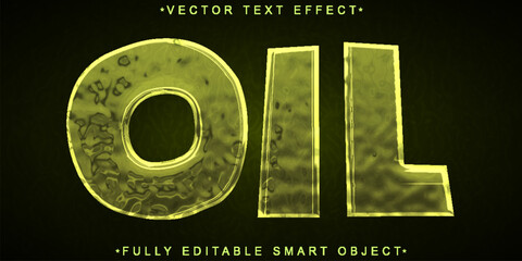 Poster - Shiny Liquid Oil Vector Fully Editable Smart Object Text Effect